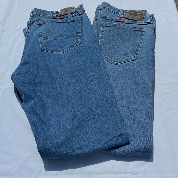 Wrangler Jeans Men's 34x34 Regular Straight Fit / Straight Leg Blue Denim 2 Pair - Picture 1 of 16